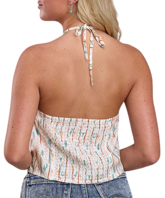 Shirred Back With Self-Ties