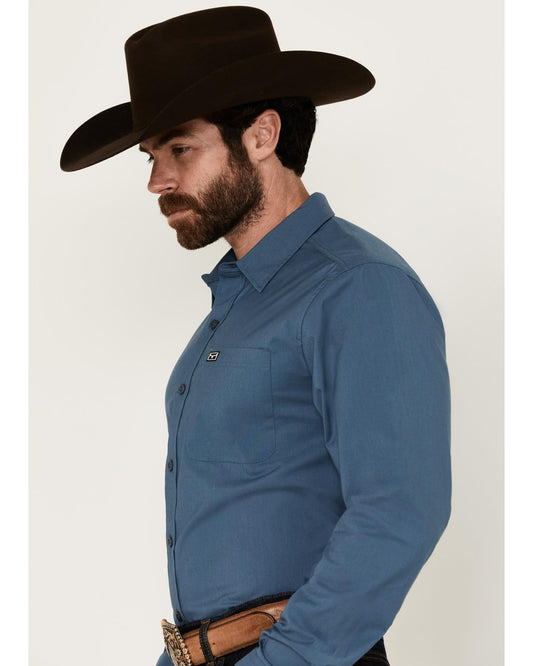 Kimes Ranch Mens Linville Slate Blue Dress Shirt