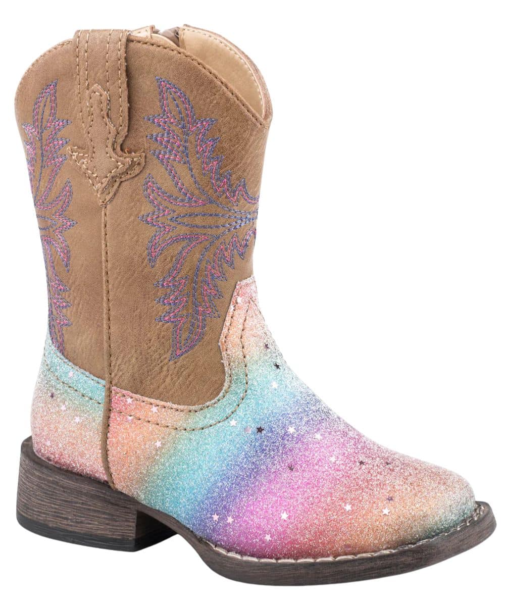 Roper Toddler Girls' Glitter Rainbow Boot