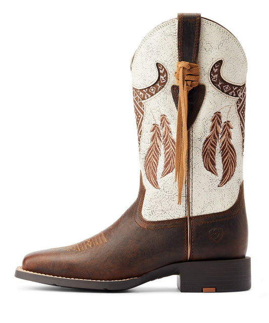 Ariat Women's Barn Brown Round Up Southwest StretchFit Western Boot