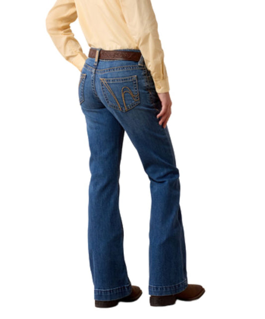 Back View Of The Girl's Slim Trouser Jean