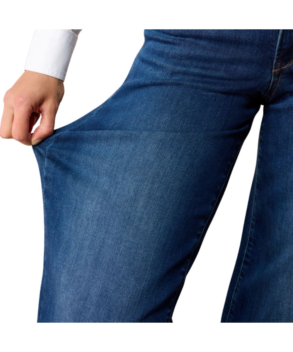 Close-up view of the ultrastretch denim