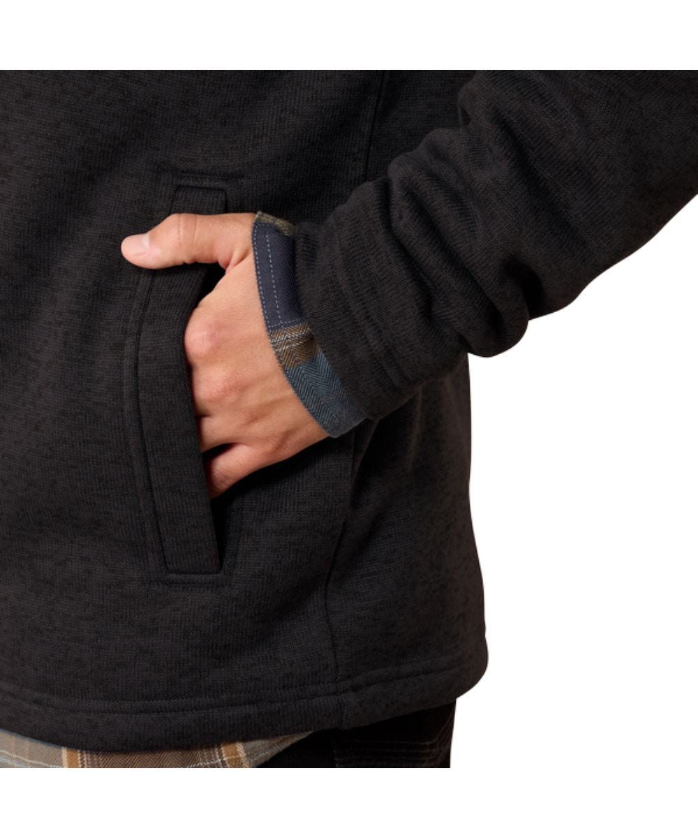 Close-up view of the open hand pockets