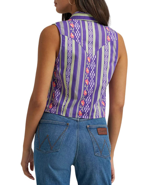 Wrangler Women's Sleeveless Snap Shirt