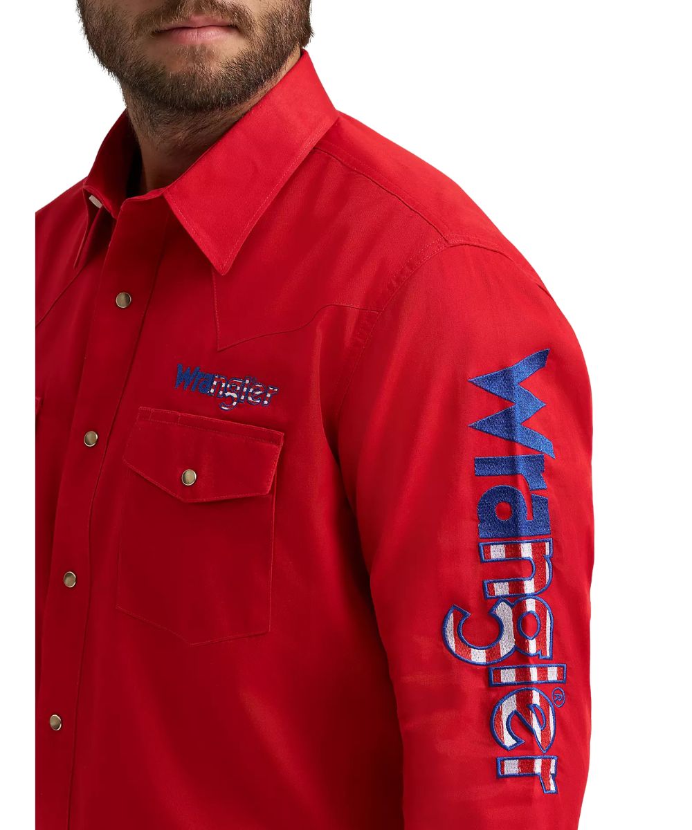 Wrangler Men's Logo Western Snap Shirt