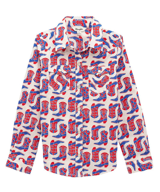 Wrangler Girls' Western Snap Shirt