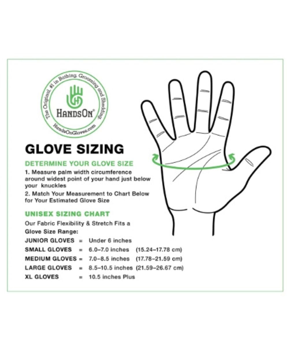 HandsOn Shedding/Grooming Gloves Size Guide