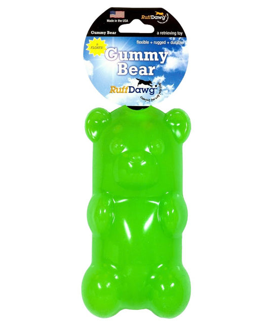 RuffDawg lime green rubber gummy bear plain dog toy