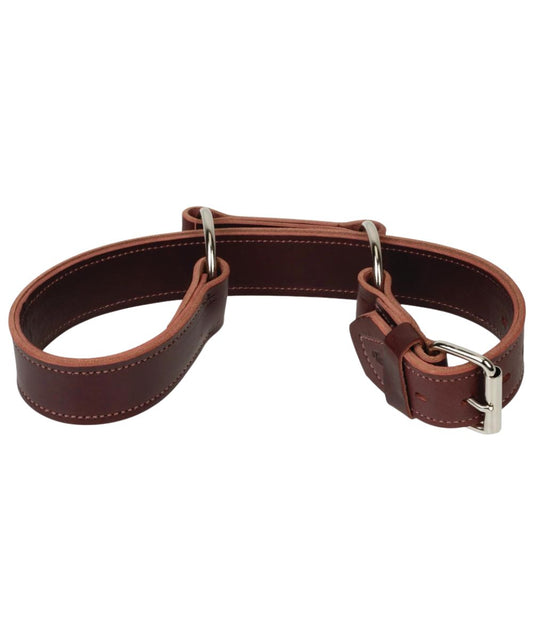 Burgundy latigo leather adjustable hobble 1 3/4" wide with nickel plated hardware by Weaver Equine