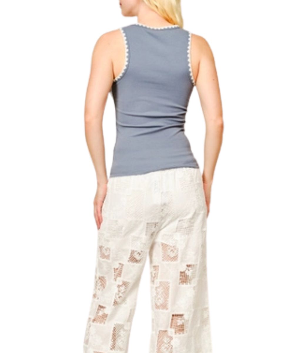 Women's Blue Sleeveless Tank Top