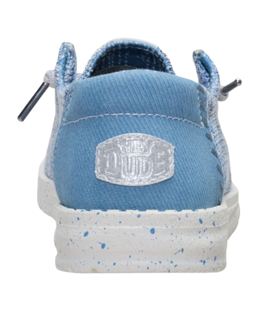 Hey Dude Women's Light Blue Wendy Knit Shimmer Shoe