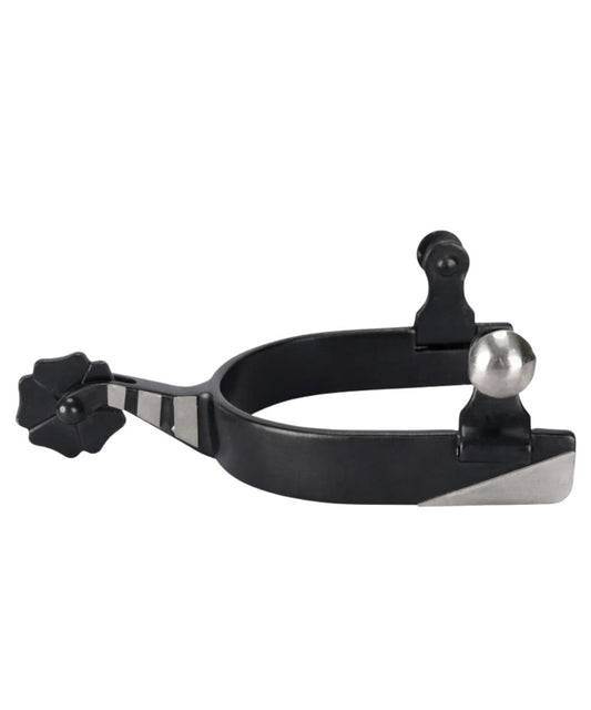 Schneiders Men's Black Steel Cloverleaf Spurs