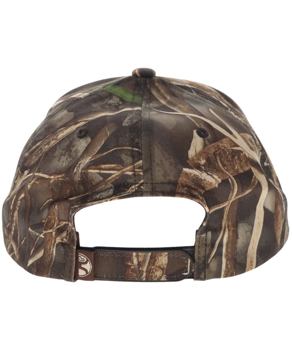 Back view of the Realtree Max 7 Camouflage Cap featuring the adjustable snapback closure, one size fits most