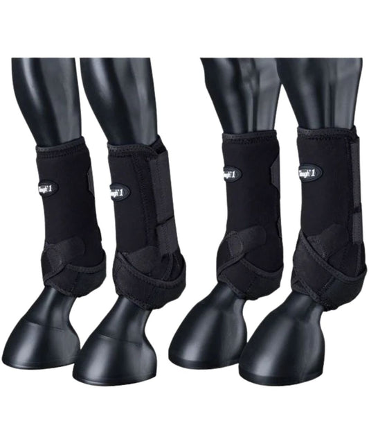 Tough1 Max Sport Boots For Horses With Cooltex Lining Full Set in black