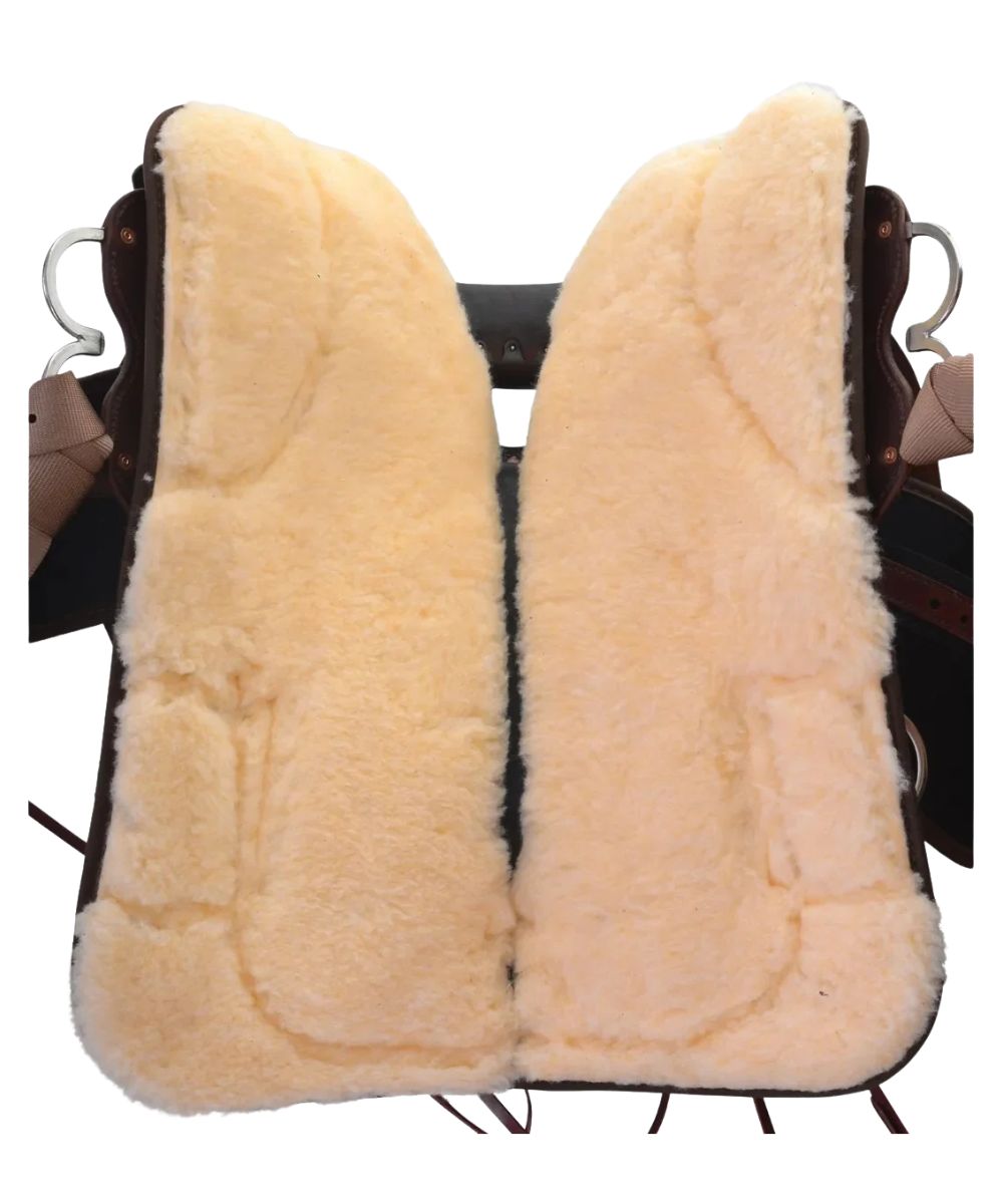 Bottom view of the trail saddle featuring the fleece lining