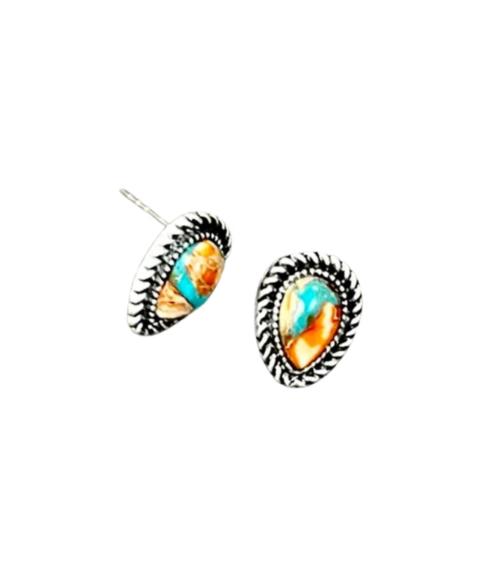 Aeriel view of the women's gemstone drop earrings