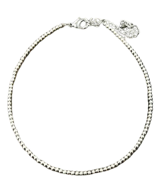 Handmade, Tiny 4mm Navajo-Style Beads On A 15" Long Necklace With A 5" Extender