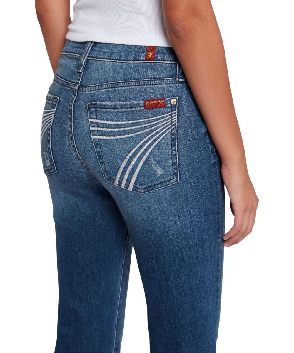 7 For All Mankind Women's Lake Blue Dojo Trouser Jean