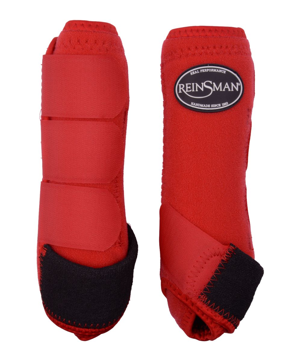Equine sport boots in red