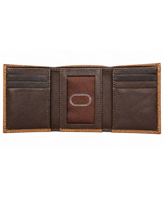 American Bison Men's Brown Trifold Wallet