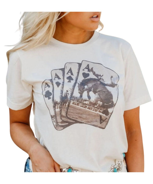 Wild Junkie Women's Aces Of Cowboys Tee