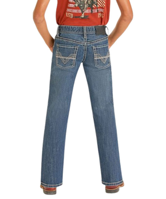 Boy's Boot Cut Jean With An Internal Adjustable Waistband