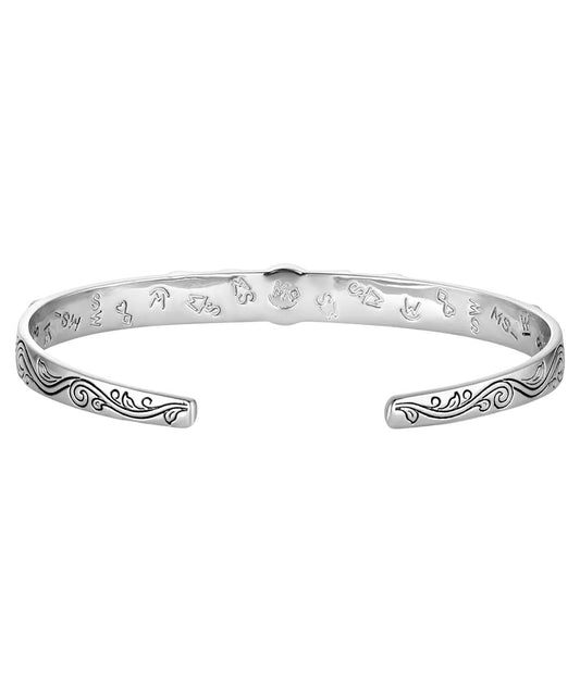 Back Side Of The Women's Silver Cuff Bracelet, One Size Fits Most