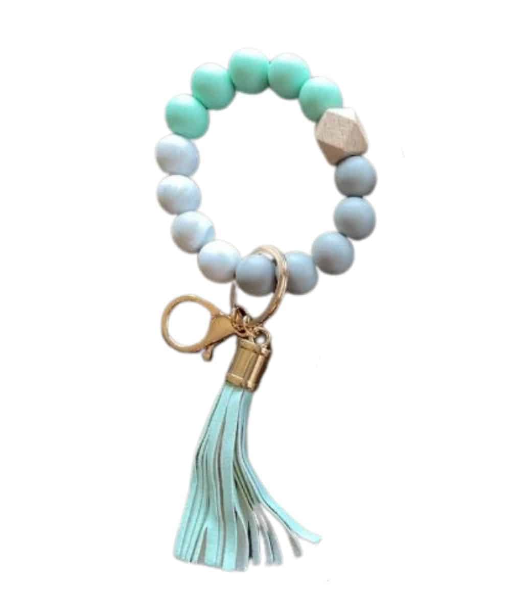 BEADED KEYCHAIN-light blue ! desc : ! caption :
