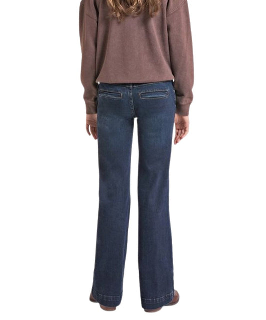 Rock & Roll Denim Girls' Dark Wash Trouser Jean