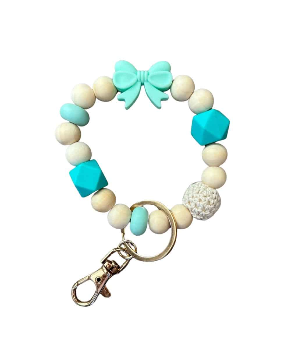 BOW KEYCHAIN-teal ! desc : ! caption :