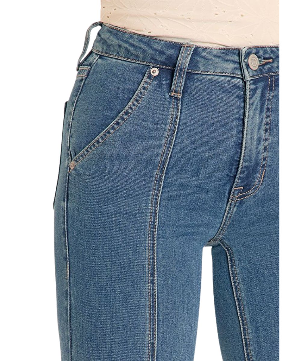 Close-Up View Of The Four Pocket Styling And Front Panel Seam Construction