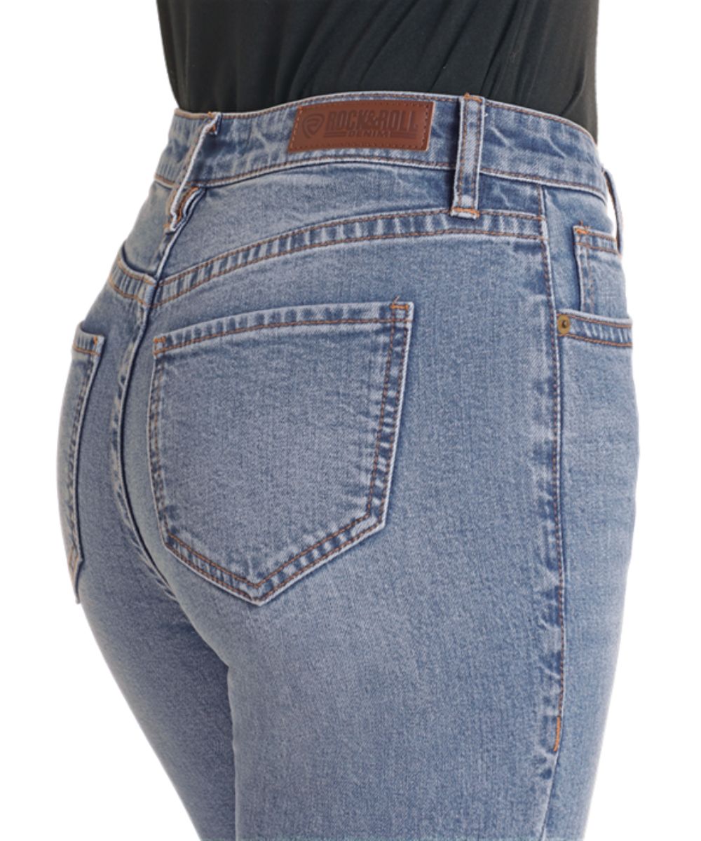 Rock & Roll Denim Women's Distressed Flare Jean