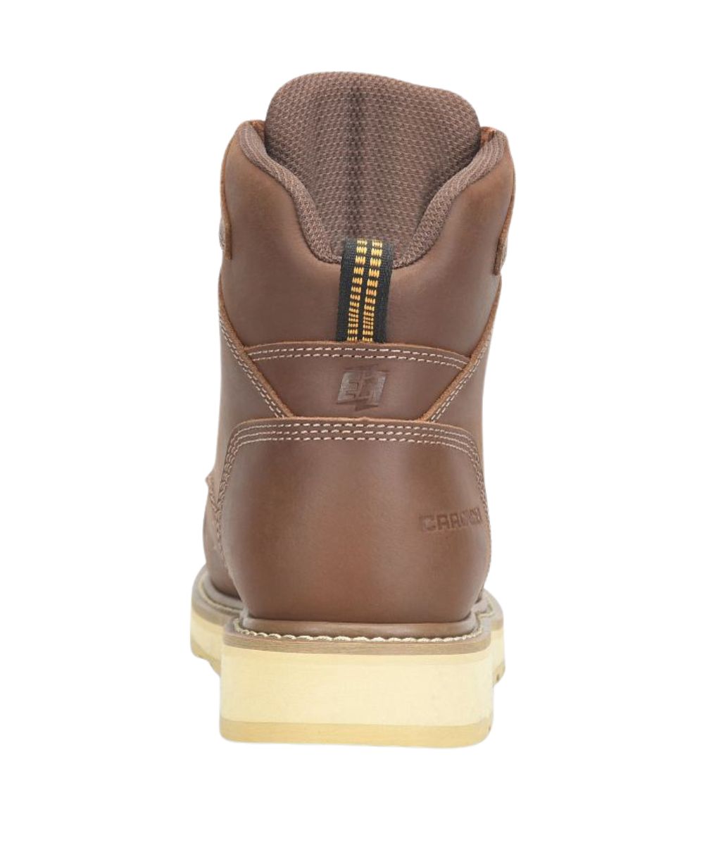 Heel view featuring the heel pull tab for an easy on and the rubber sole