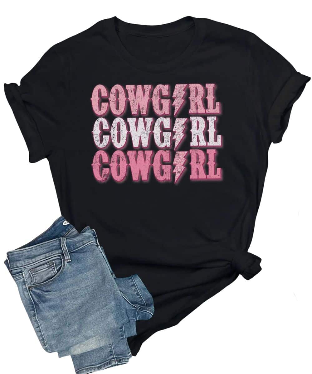 COWGIRLLIGHTNINGBOLTTEE ! desc : ! caption :