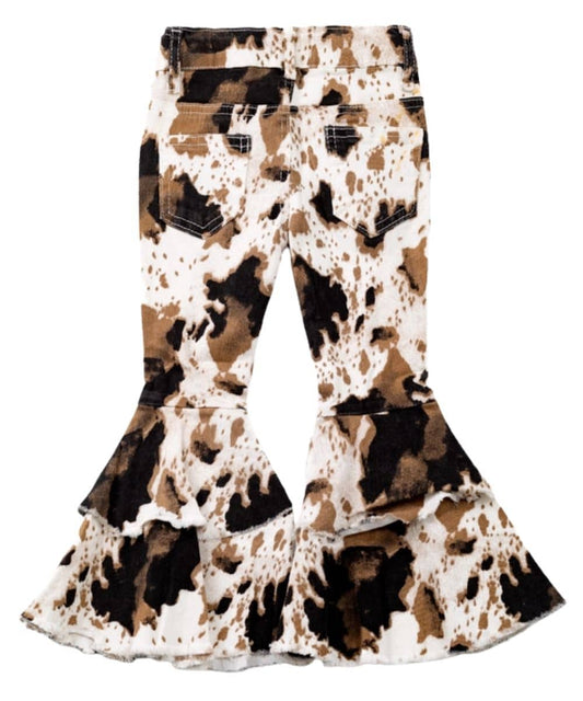 COWHIDE DENIM FLARES TODDLER-a ! desc : ! caption :
