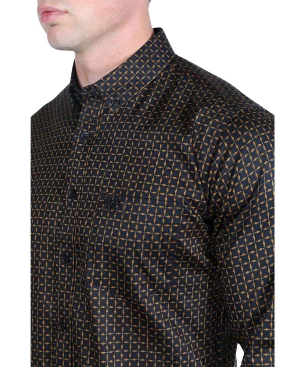 Platini Men's Black Button Down Shirt