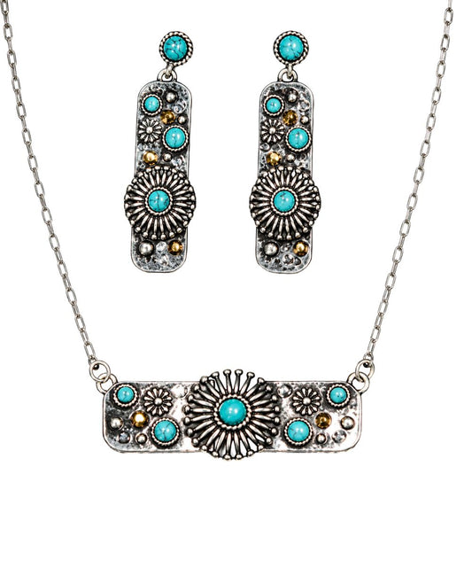 M&F Western Women's Silver Strike Flower Jewelry Set