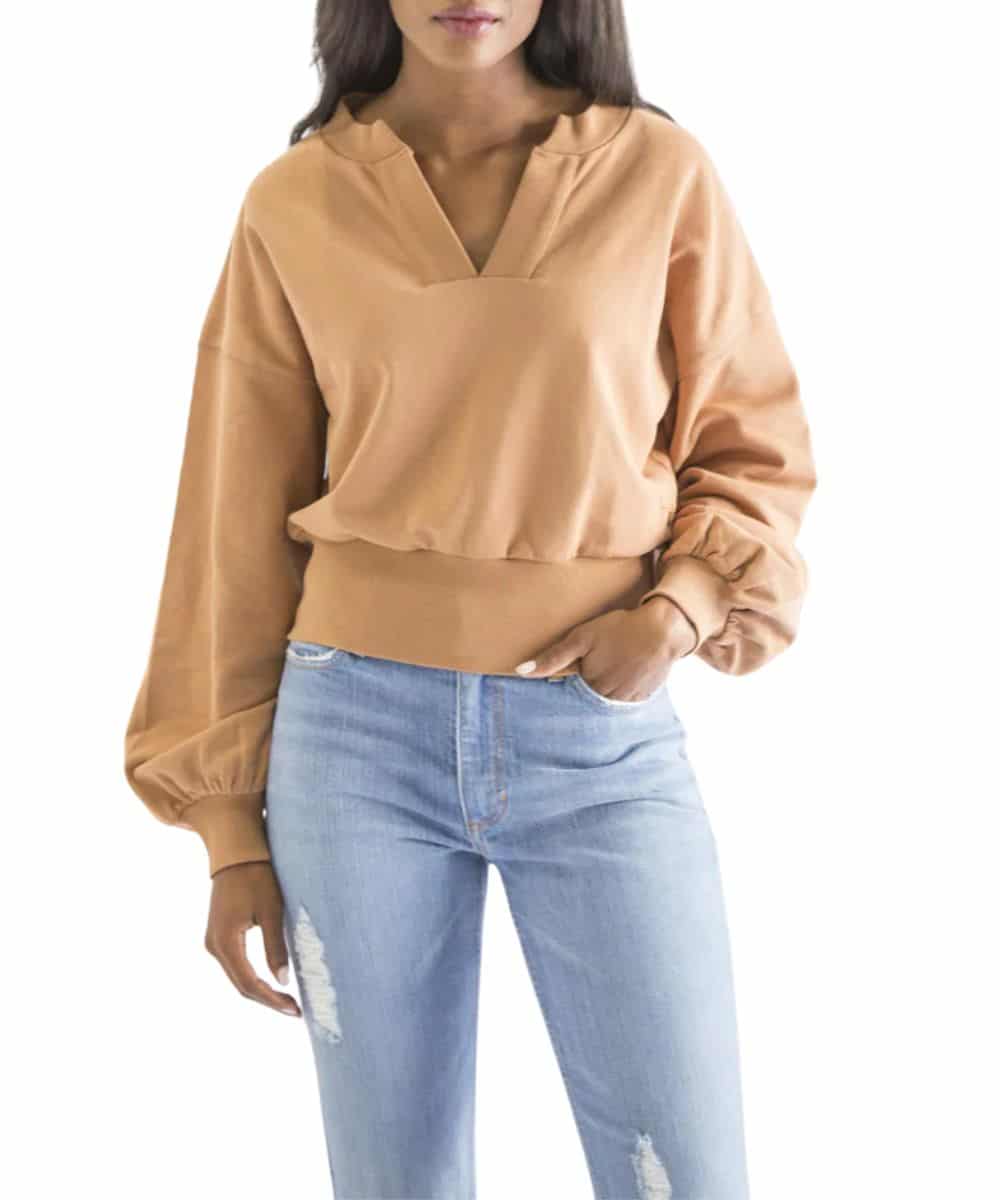 DEWEY V NECK-turquoise ! desc : ! caption :