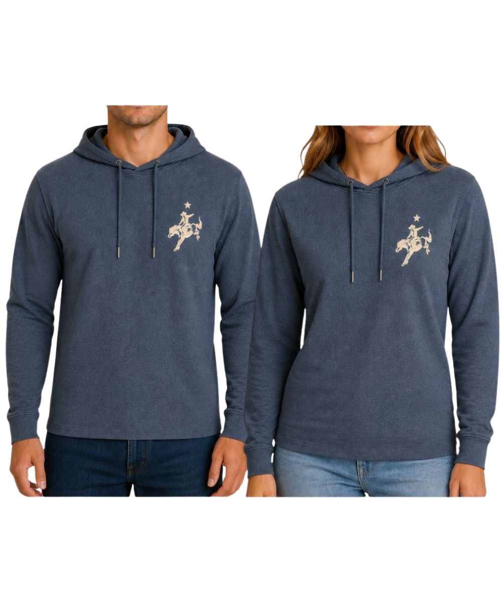 Cowpokes Washed Indigo Bronc Hoodie
