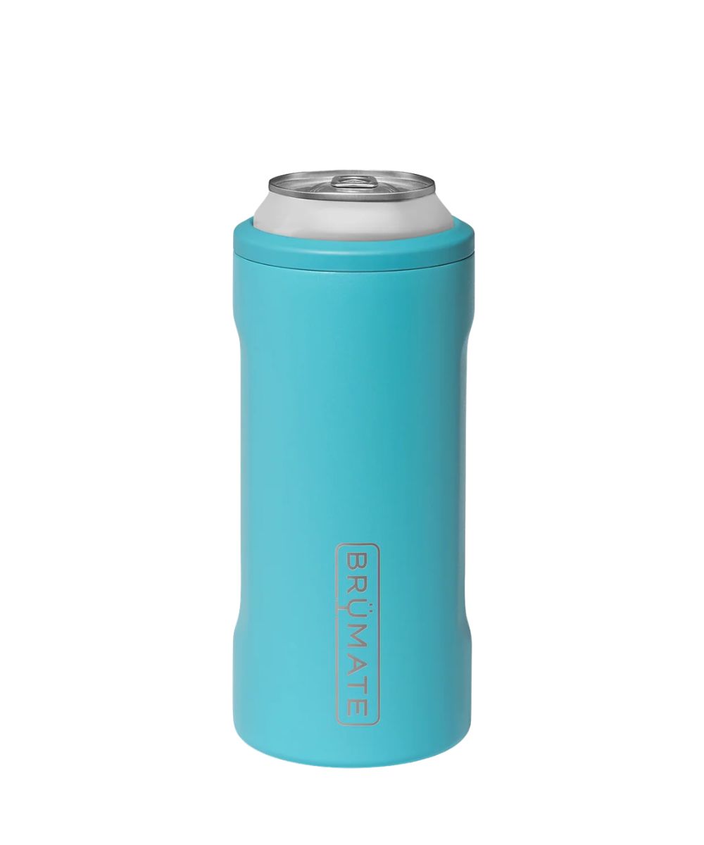 12 Oz. Slim Can Cooler In Curacao Blue Color