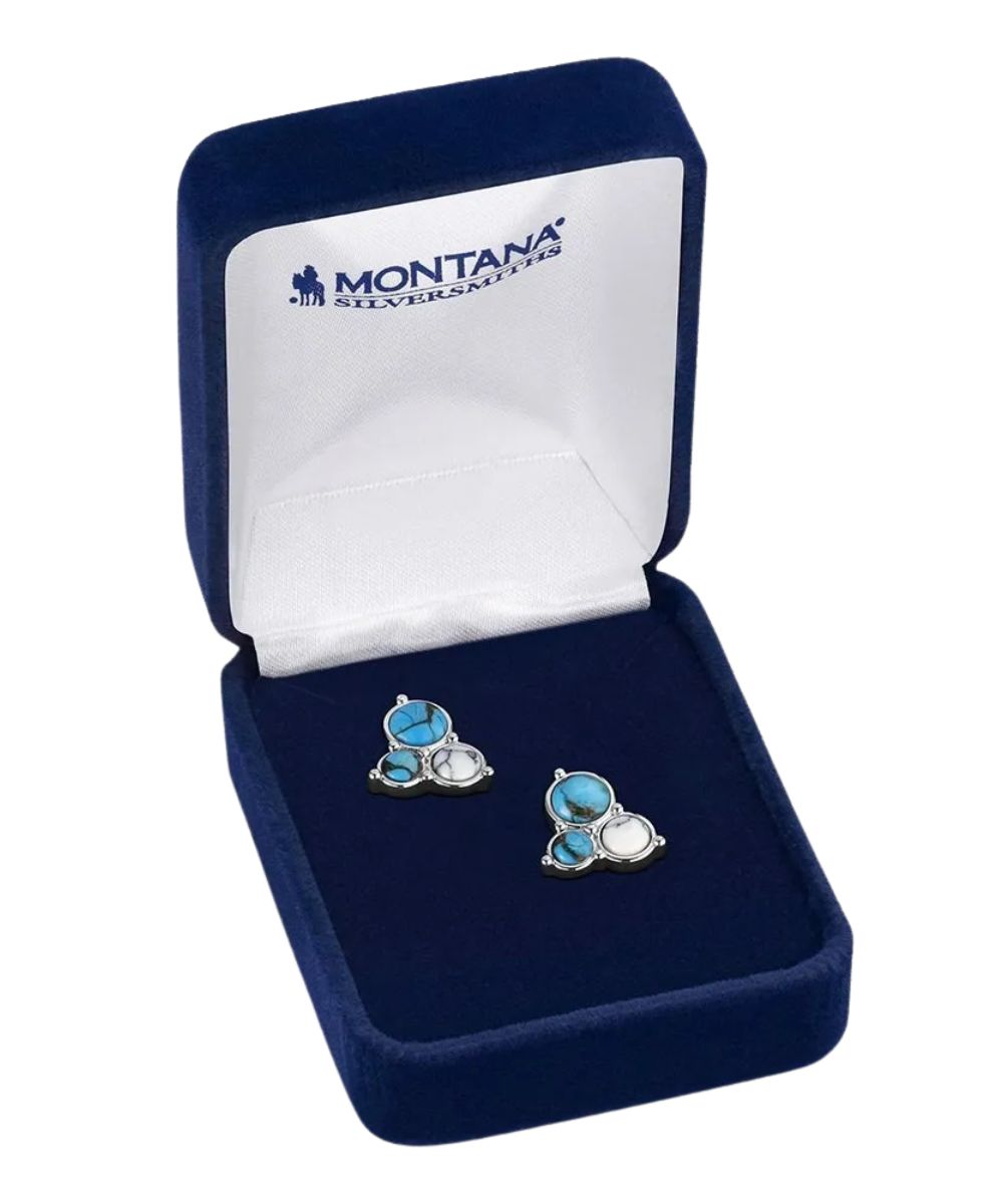 Women's Turquoise Stud Earrings In Jewelry Box