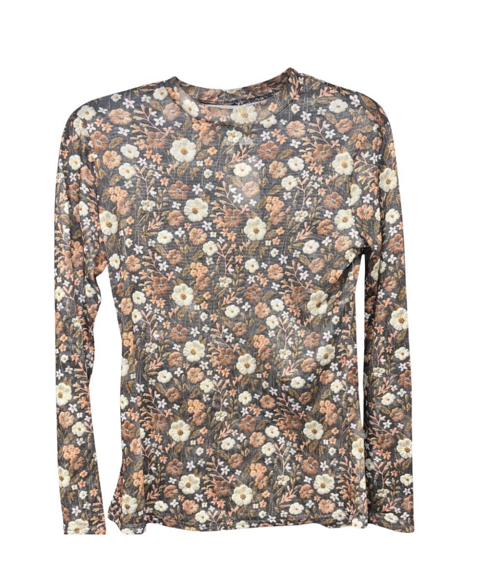 Howdy Hanny Women's Floral Mesh Top