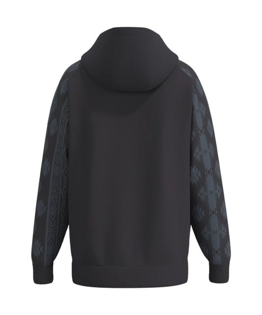 Back view of the boy's Hooey Fender Hoody Black/Aztec