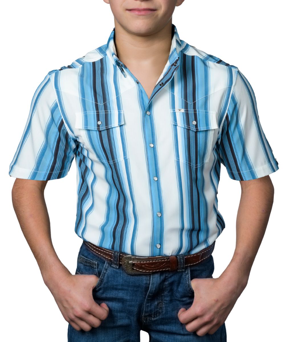 Ferrell Brand Boys' Blue The Harrison Snap Shirt
