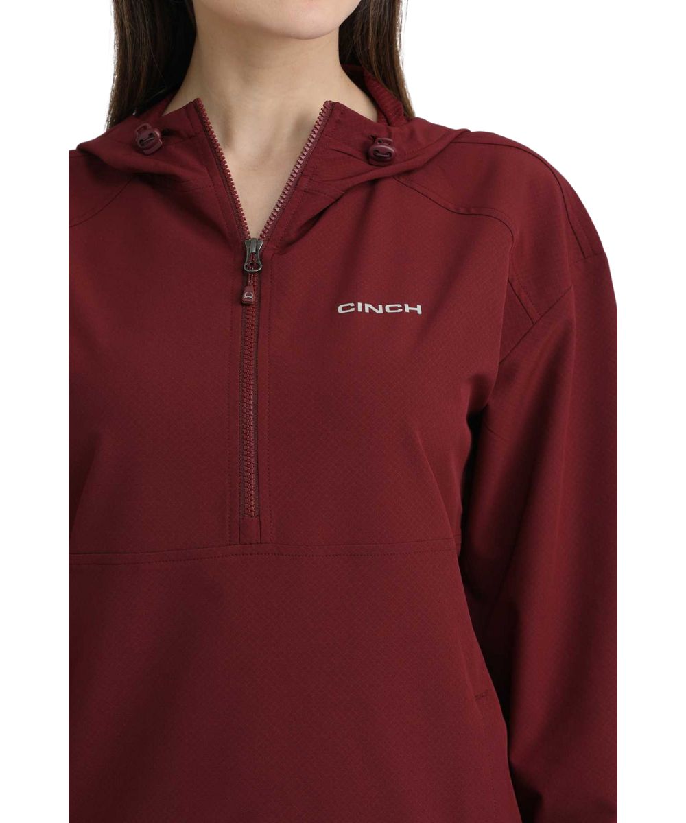 Cinch Women's Burgundy1/2 Zip Windbreak Pullover