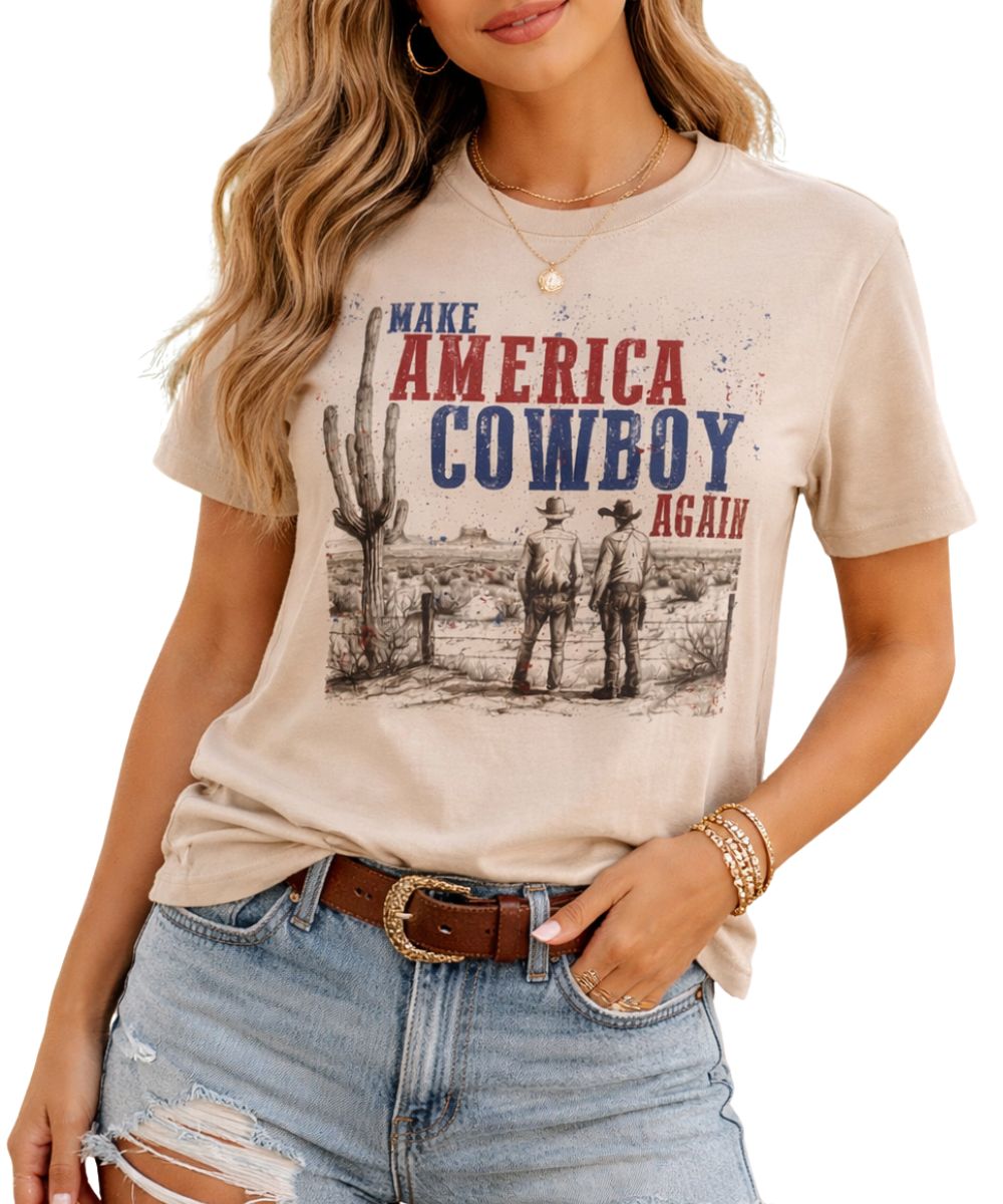 Whiskey & Lace Women's America Cowboy Tee
