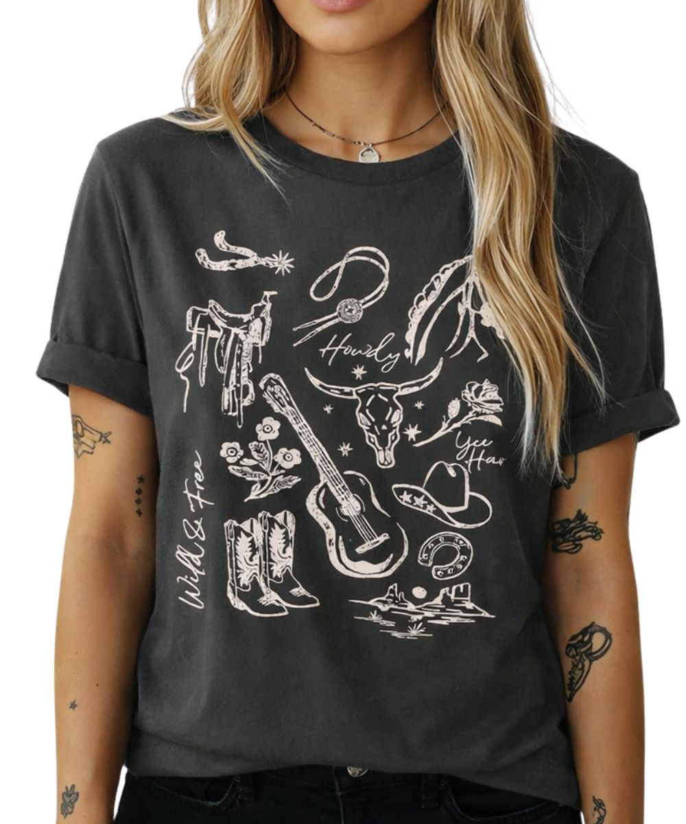 Amused By Blue Women's Western Tee