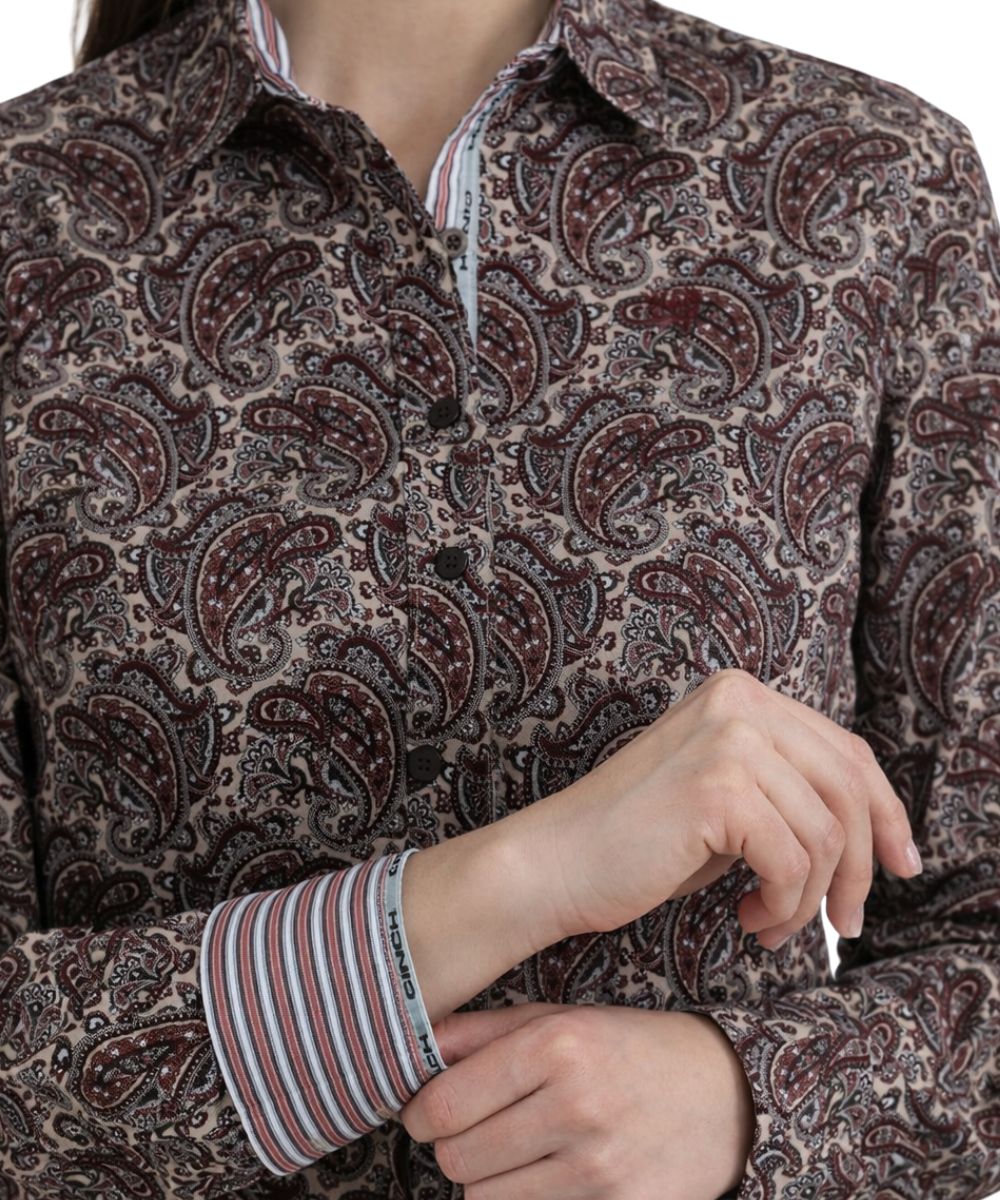 Cinch Women's Pink Paisley Button Down Shirt