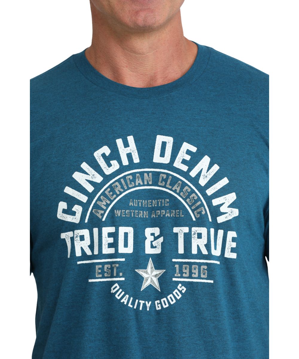 Cinch Men's Tried And True Teal Tee