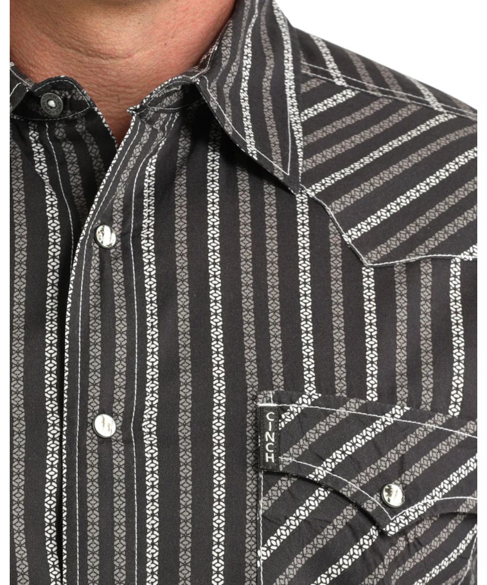 Close-up view of the striped print